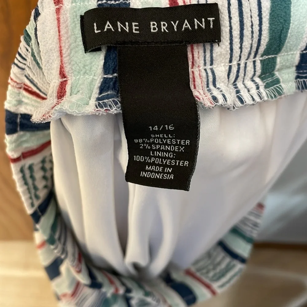 LANE BRYANT UEC Size 14/16 Striped Tiered Maxi Skirt Pull on style elastic waist - Picture 9 of 9